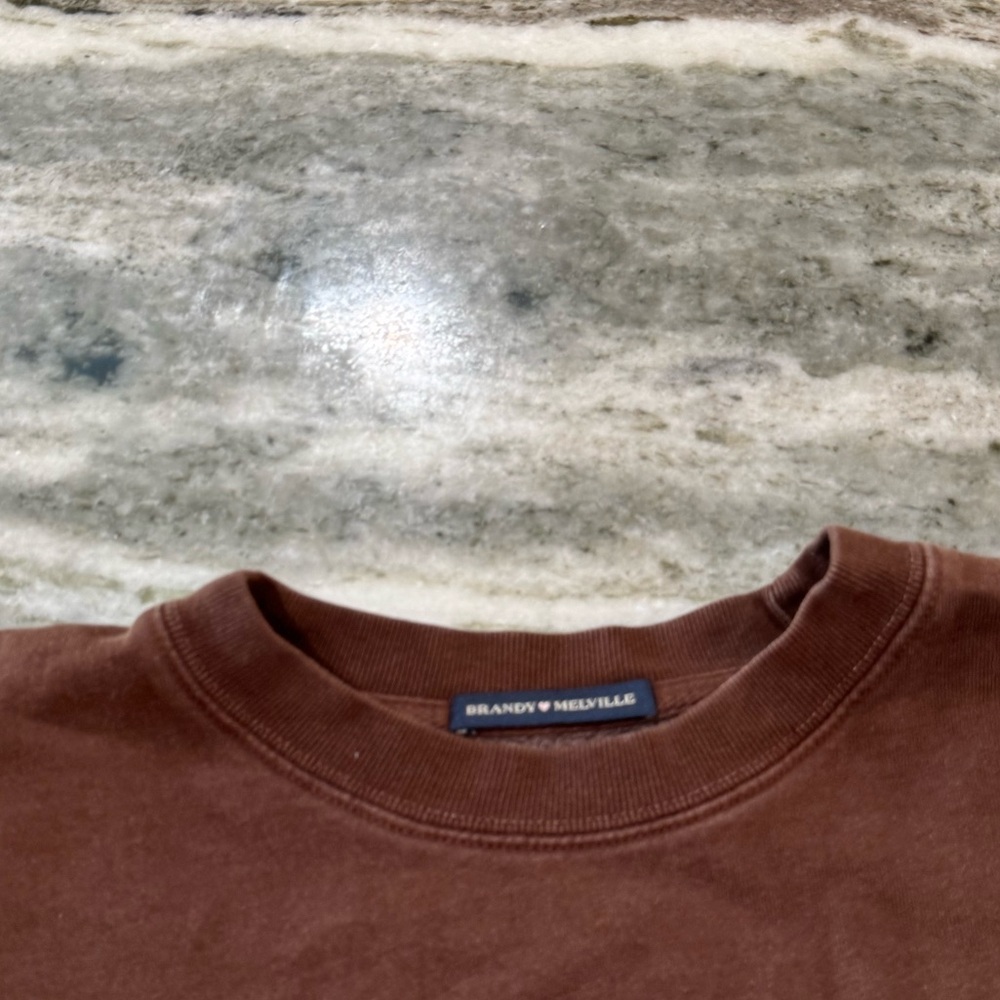 Brandy Melville Chocolate Brown Oversized Crewneck Sweatshirt - Picture 4 of 4